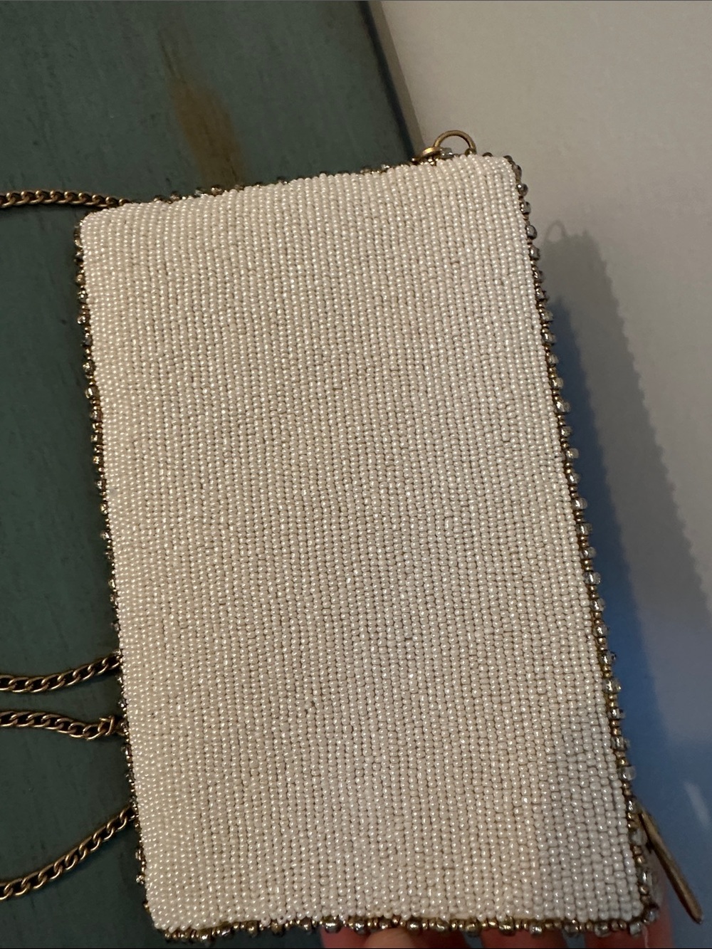 Mary Frances White Beaded Crossbody with Red Heart and Gold Accents - Picture 3 of 7